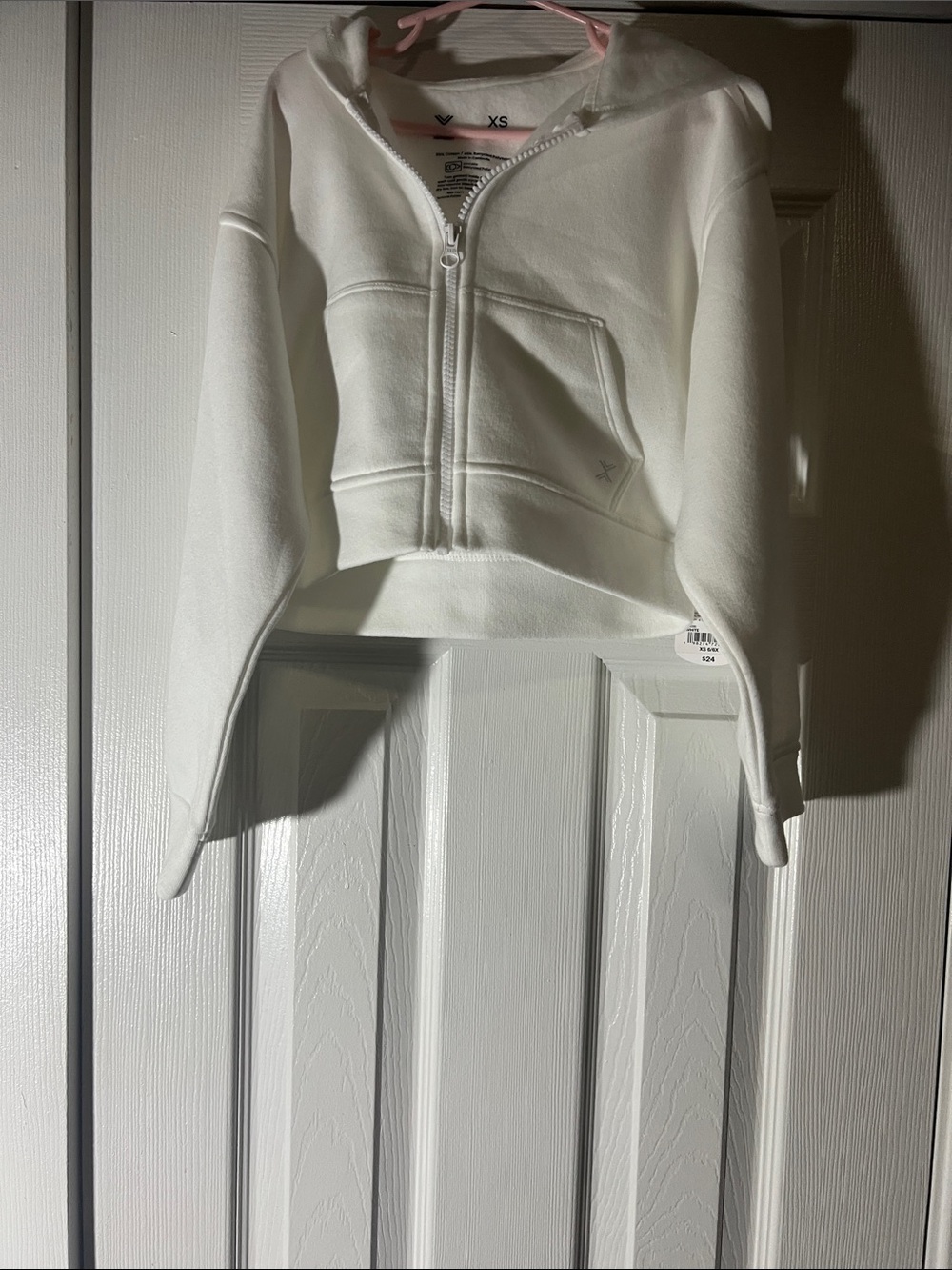 Xersion White Girls Cropped Zip Hoodie Jacket